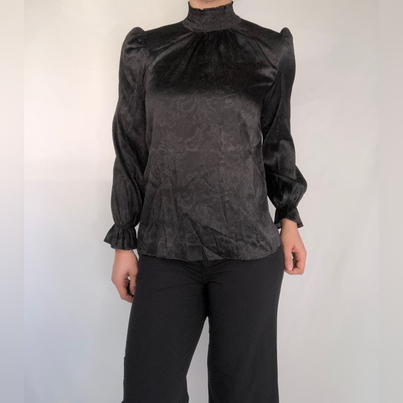 NWT‎ Tucker NYC Stella Top Silk Black Lace Size XXS Blouse - Picture 1 of 10
